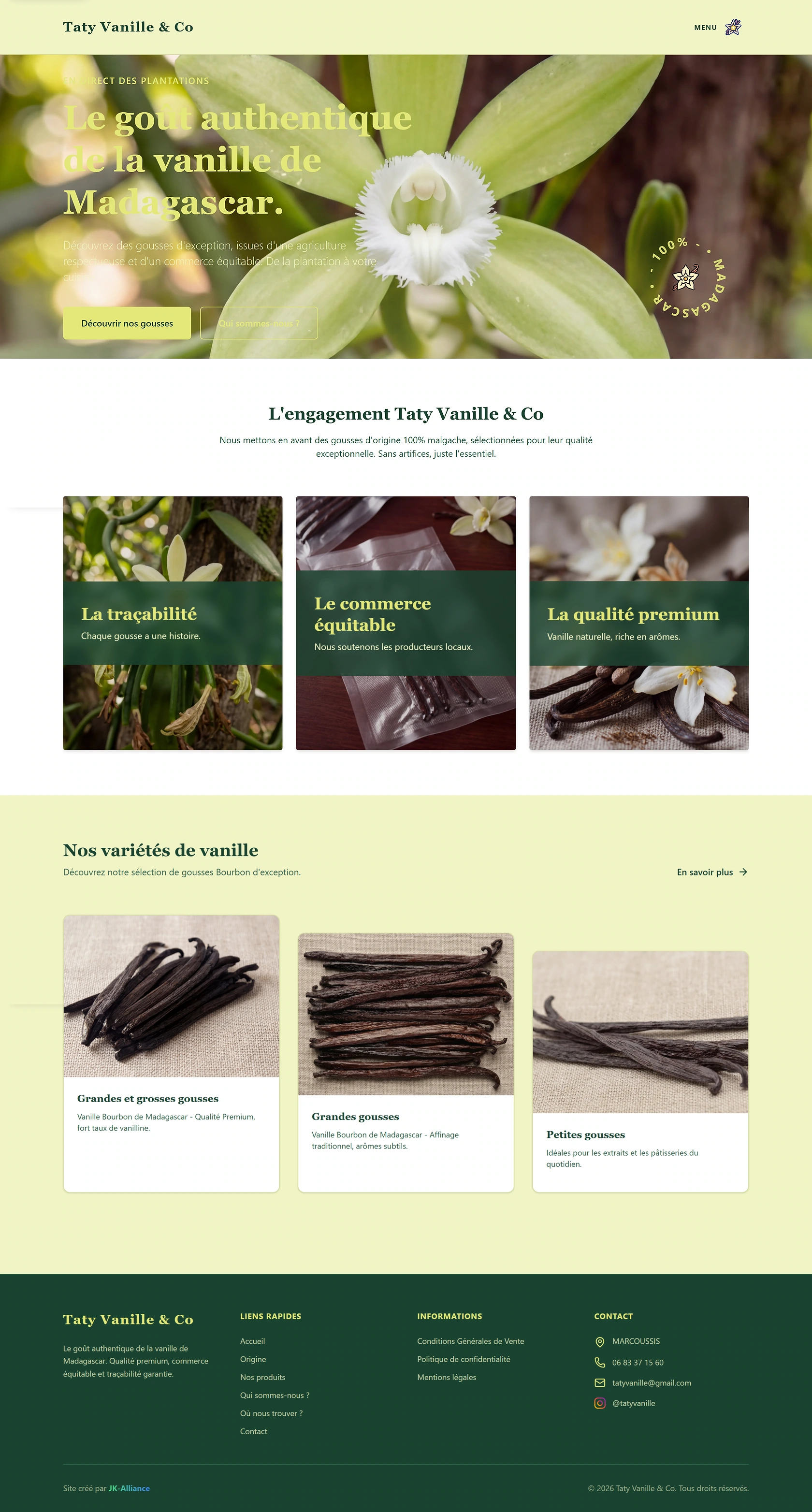 Aperçu du site Taty Vanille & Co